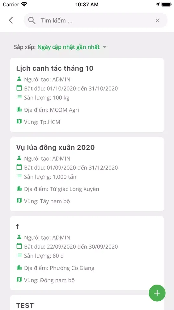 Zrzuty ekranu MCOM Agri